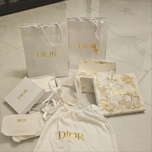 Christian  Empty Boxes & Dust Bags, Ribbons & Shopping Bags 3 boxes, 2 bags